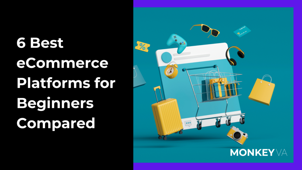 eccomerce platforms for beginners, vector art of a online store teal and yellow