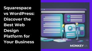 Squarespace vs wordpress, vector art of a website mockup